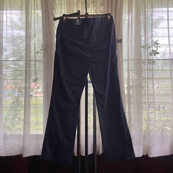 NWT Womens Lands End Mid Rise Trouser Leg Pants Navy Blue Size 8 - Picture 3 of 5